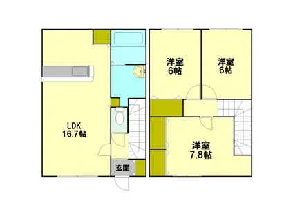 レガーメ北広島壱番館(3LDK/1階)の間取り写真