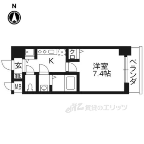 エスライズ京都河原町(1K/7階)の間取り写真