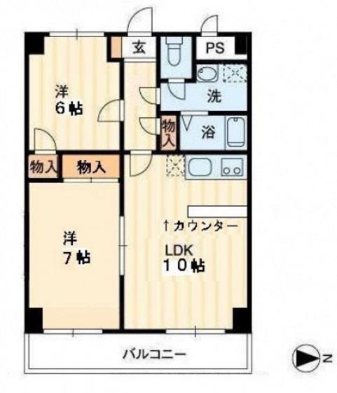 グレースタワー(2LDK/8階)の間取り写真