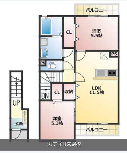 THE NOBLES TERRACE(2LDK/2階)の間取り写真