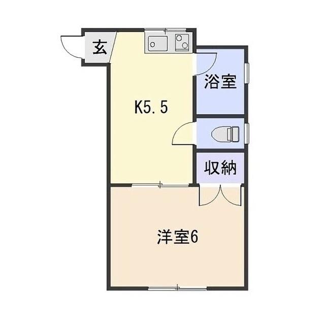 安西ハイツ(1K/1階)の間取り写真