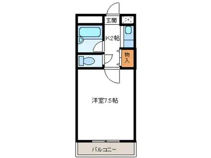 ドリーミーハイツ中里(1K/1階)の間取り写真