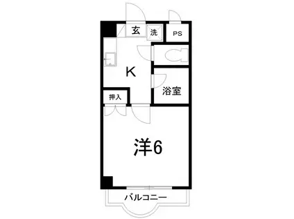 ミタニマンションIII(1K/7階)の間取り写真