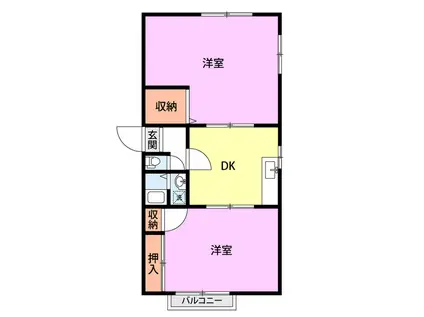 サンモール(2K/1階)の間取り写真