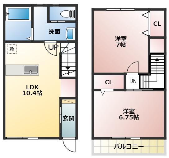SANTANA A(2LDK/1階)の間取り写真