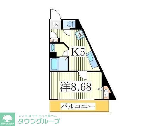 パンスターチス(1K/3階)の間取り写真