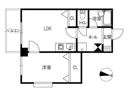 レイクランド大手町(1LDK/3階)の間取り写真