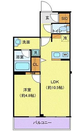 LUMEED志村坂上(1LDK/1階)の間取り写真