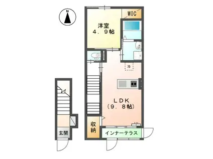 プライムメゾン三郷(1LDK/2階)の間取り写真
