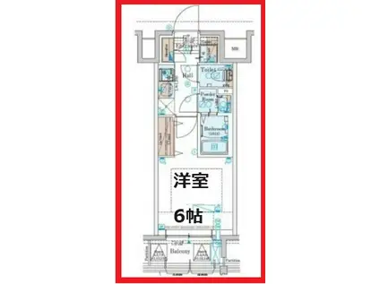 ジェノヴィア綾瀬II(1K/15階)の間取り写真