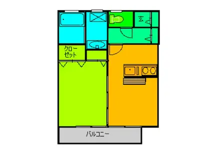 HATUKI ♯3(1DK/1階)の間取り写真