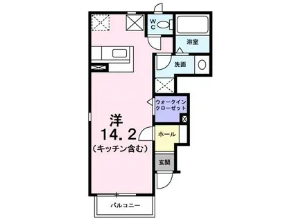 アーバンコート東甲府(ワンルーム/1階)の間取り写真