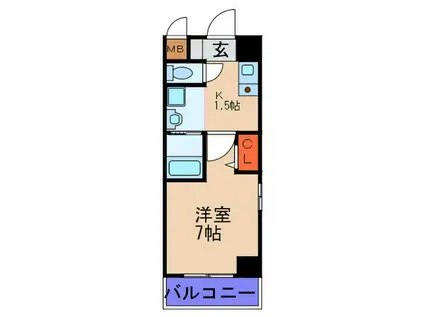 サキモトレジデンス福島(1K/3階)の間取り写真