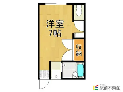 コーポカズI・II(ワンルーム/1階)の間取り写真