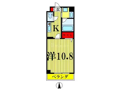 RUHE BURG(1K/1階)の間取り写真