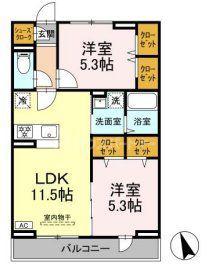 NAGAYA GATE SITE(2LDK/2階)の間取り写真
