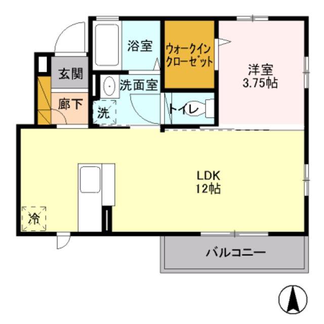 ボヌール(1LDK/1階)の間取り写真