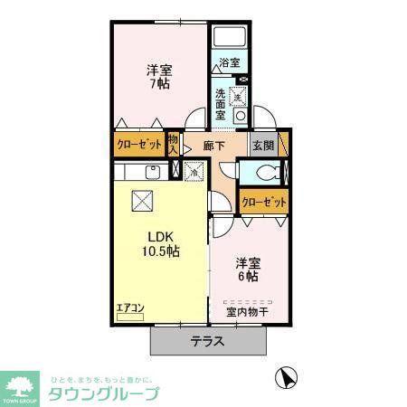 メゾン・ルミエール(2LDK/2階)の間取り写真