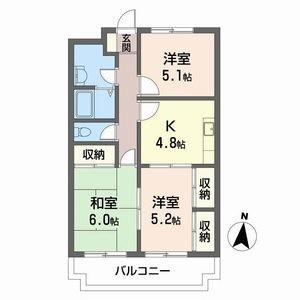 ヴァンヴェール ノールメゾンA(2LDK/2階)の間取り写真