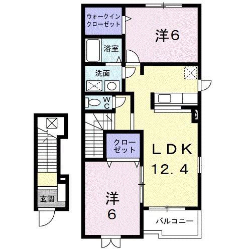 フォルトゥーナ(2LDK/2階)の間取り写真