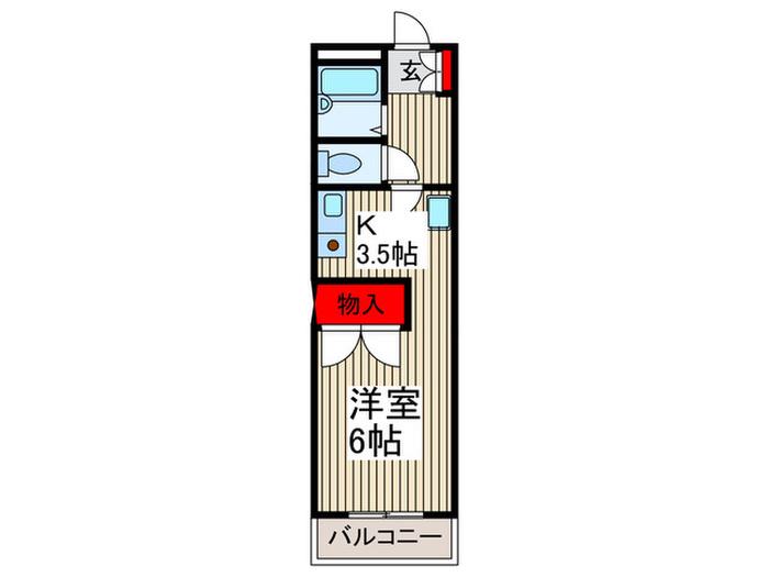 神田ハイツ(1K/1階)の間取り写真