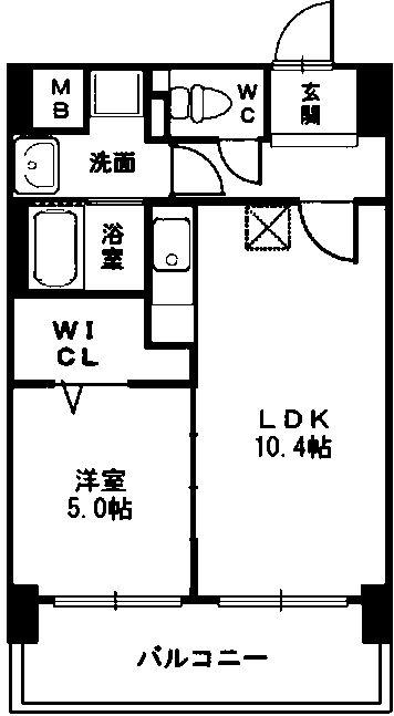 F・STAGE博多(1LDK/9階)の間取り写真