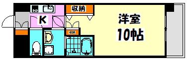 ルシエル仁保新町(1K/4階)の間取り写真