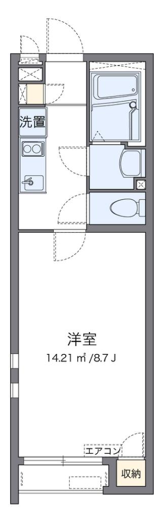 クレイノのぞみ野(1K/1階)の間取り写真