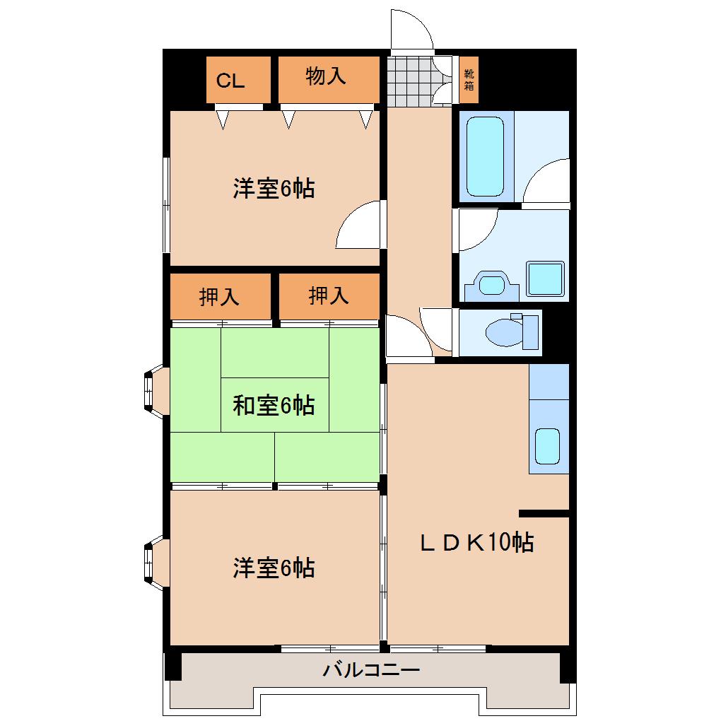メゾンエトワール柏木(3LDK/3階)の間取り写真