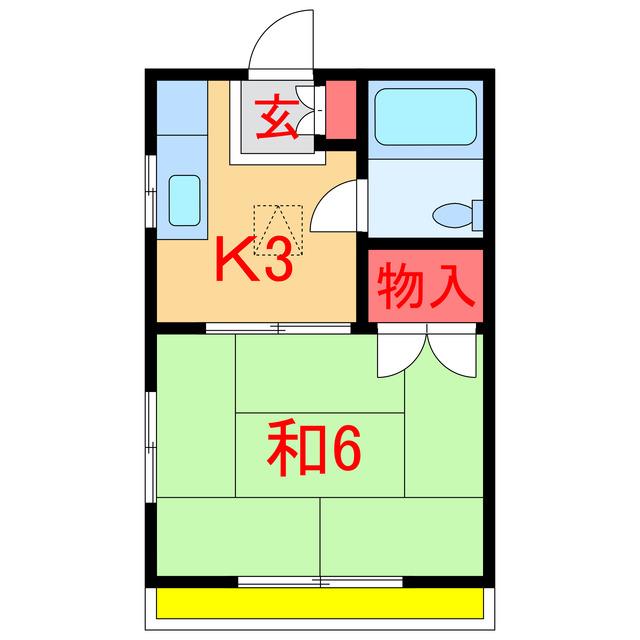 並木コーポ(1K/2階)の間取り写真