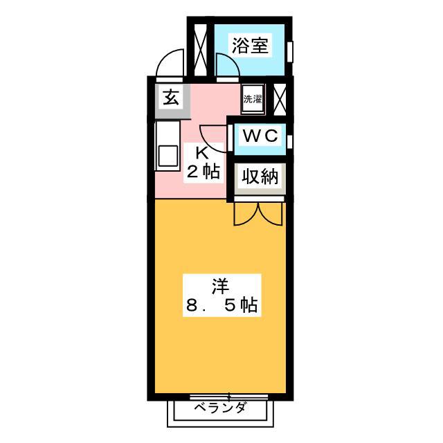 フラットリット シライ(ワンルーム/2階)の間取り写真