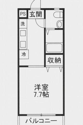 ジョイジュネス(1K/1階)の間取り写真