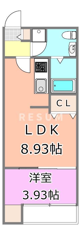 VAU HOUSE青葉の森(1LDK/1階)の間取り写真