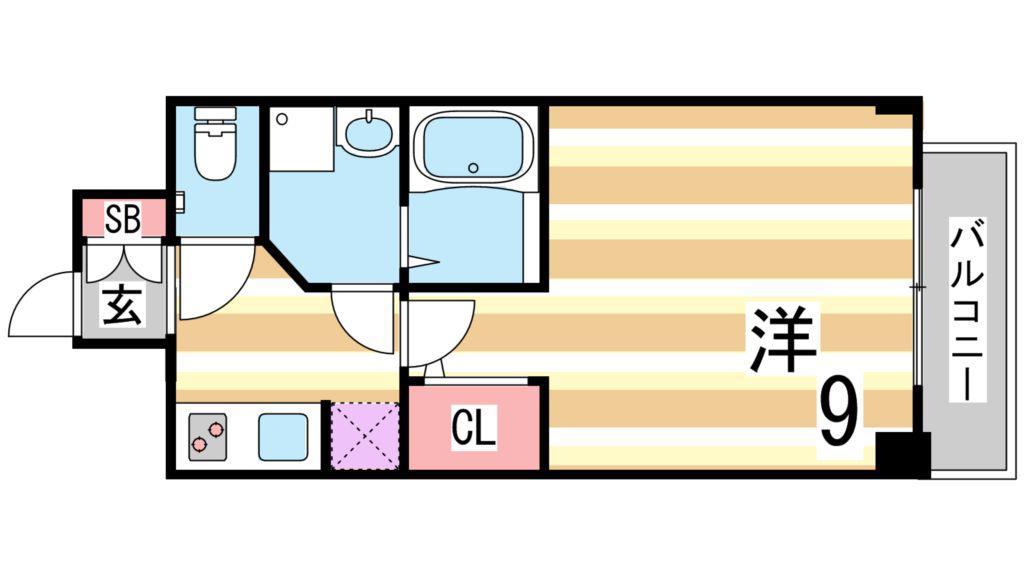 S-RESIDENCE神戸磯上通(1K/10階)の間取り写真