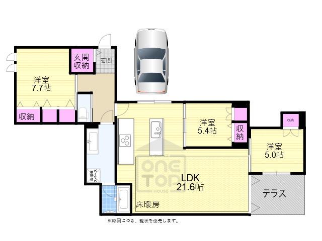 豊中市南桜塚1丁目へーベルメゾン(3LDK/1階)の間取り写真