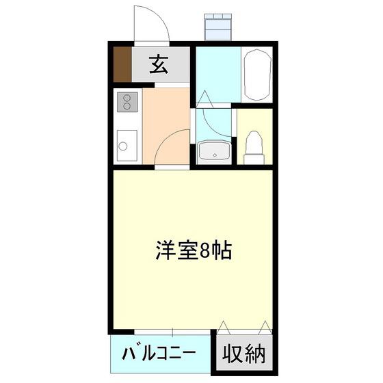 アスカヒルズ(1K/2階)の間取り写真