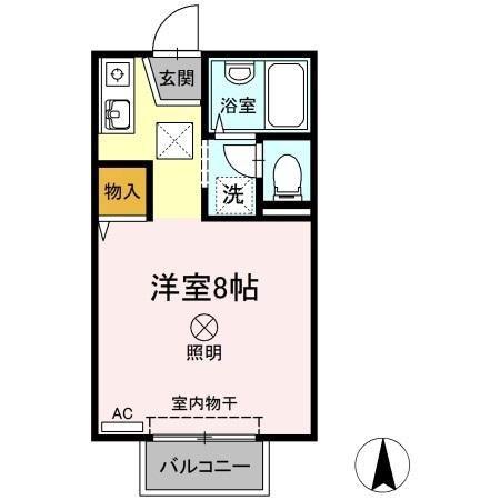 レジデンス高柳A棟(ワンルーム/1階)の間取り写真