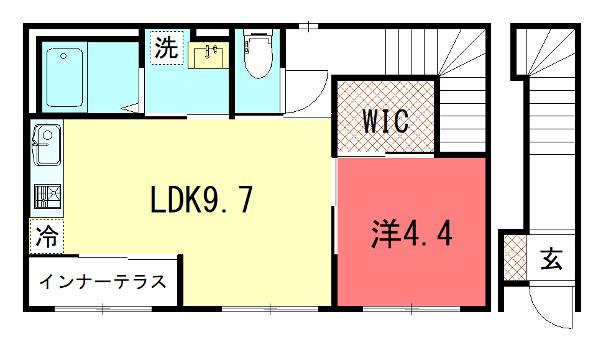 ラトゥール(1LDK/2階)の間取り写真