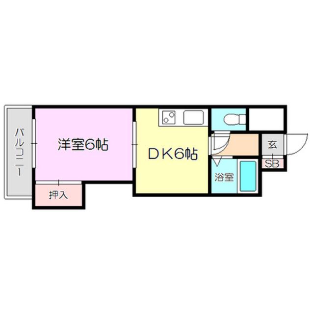 上新庄グランドハイツ北(1DK/1階)の間取り写真