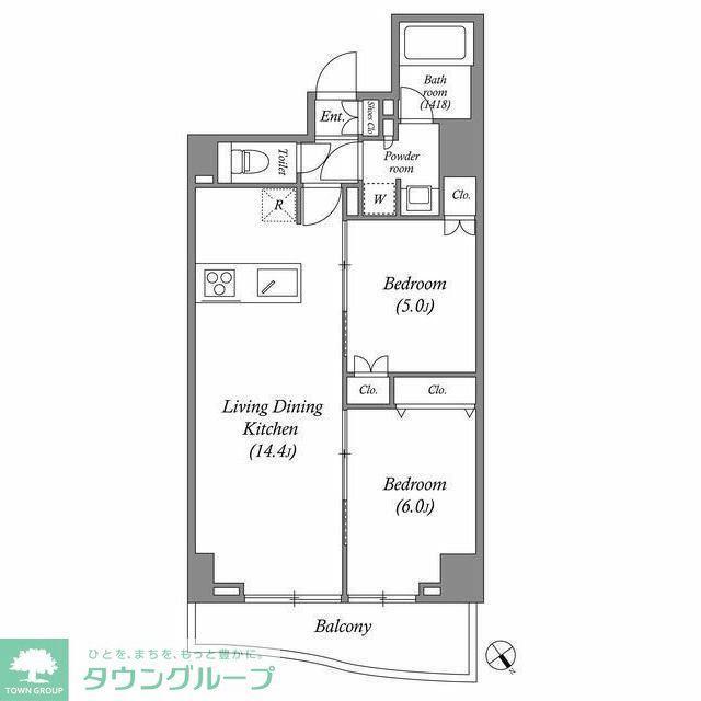 PRIMAL TABATA(2LDK/3階)の間取り写真