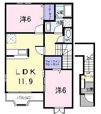 グレース・AKI壱番館(2LDK/2階)の間取り写真