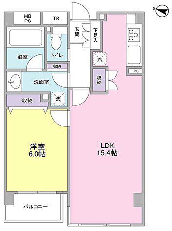 KDXレジデンス成城(1LDK/1階)の間取り写真