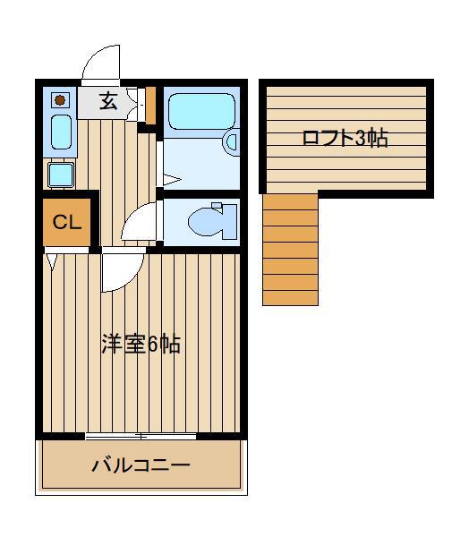 ドリームハイツ(1K/2階)の間取り写真