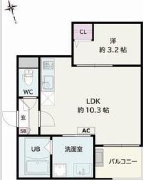 JACK URASATOIV(1LDK/3階)の間取り写真