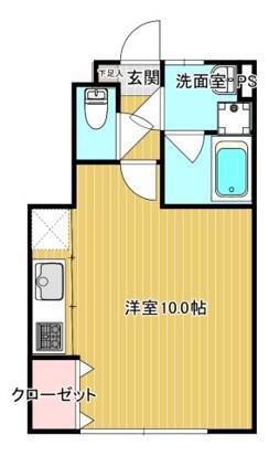 シャインアーチE(ワンルーム/1階)の間取り写真