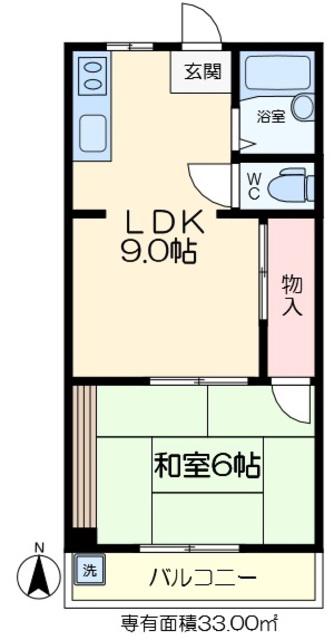 永藤マンション(1LDK/4階)の間取り写真
