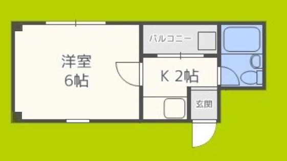 ファミリーハイツ(1K/2階)の間取り写真