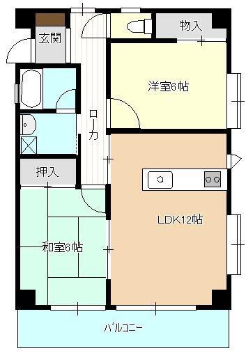 ポートテラス浦田(2LDK/3階)の間取り写真