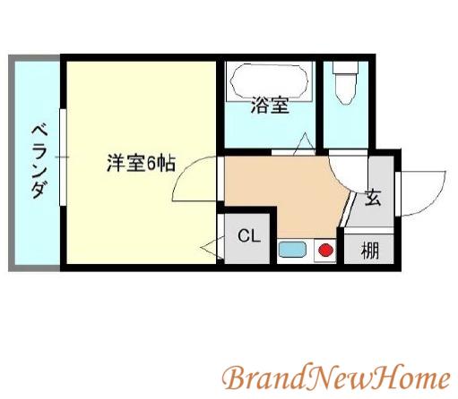 トゥリオーニ堺I(1K/1階)の間取り写真
