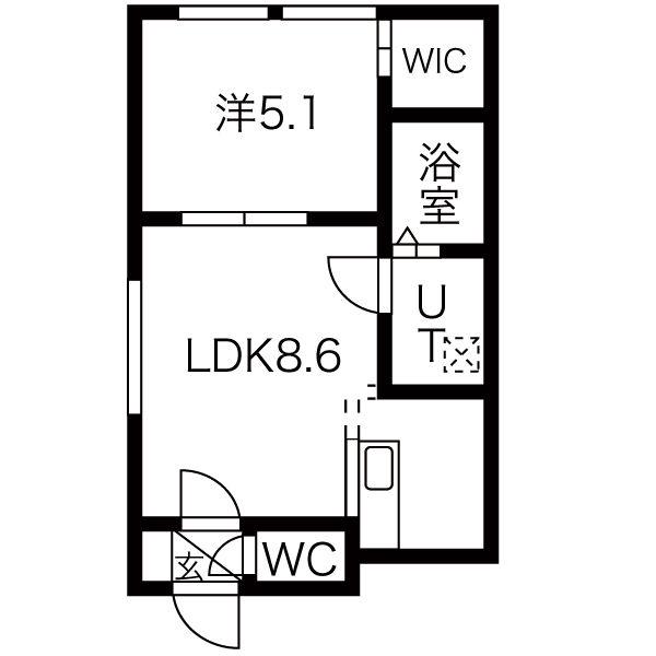EFFICIENT N19(1LDK/2階)の間取り写真
